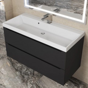 Тумба под раковину Uperwood Tanos 100 см, подвесная, черная матовая в Кургане - kurgan.mebel24.online | фото