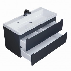 Тумба под раковину Uperwood Tanos 100 см, подвесная, черная матовая в Кургане - kurgan.mebel24.online | фото 2