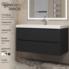 Тумба под раковину Uperwood Tanos 100 см, подвесная, черная матовая в Кургане - kurgan.mebel24.online | фото 3