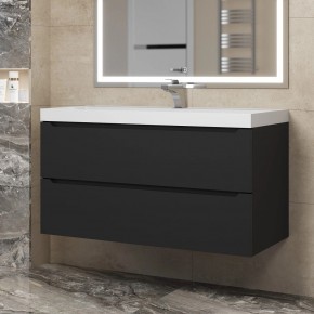 Тумба под раковину Uperwood Tanos 100 см, подвесная, черная матовая в Кургане - kurgan.mebel24.online | фото 8