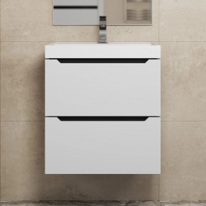 Тумба под раковину Uperwood Tanos 50 см, подвесная, белая/графит в Кургане - kurgan.mebel24.online | фото
