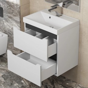 Тумба под раковину Uperwood Tanos 50 см, подвесная, белая/графит в Кургане - kurgan.mebel24.online | фото 7