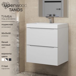 Тумба под раковину Uperwood Tanos 50 см, подвесная, белая матовая в Кургане - kurgan.mebel24.online | фото 6