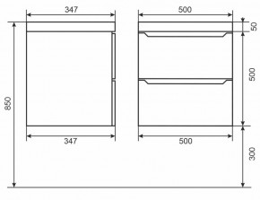 Тумба под раковину Uperwood Tanos 50 см, подвесная, черная матовая в Кургане - kurgan.mebel24.online | фото 3