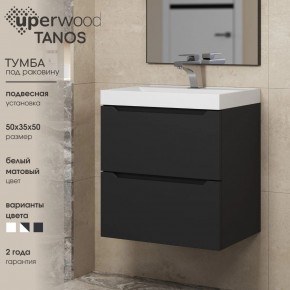 Тумба под раковину Uperwood Tanos 50 см, подвесная, черная матовая в Кургане - kurgan.mebel24.online | фото 4