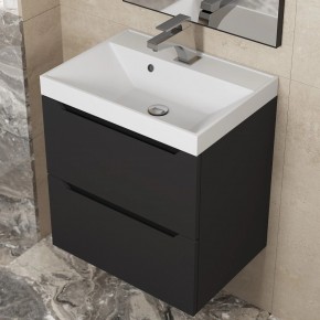 Тумба под раковину Uperwood Tanos 50 см, подвесная, черная матовая в Кургане - kurgan.mebel24.online | фото 9