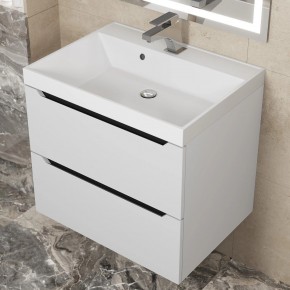 Тумба под раковину Uperwood Tanos 60 см, подвесная, белая/графит в Кургане - kurgan.mebel24.online | фото 10