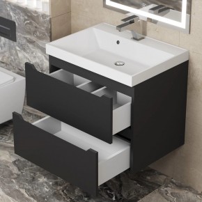 Тумба под раковину Uperwood Tanos 60 см, подвесная, черная матовая в Кургане - kurgan.mebel24.online | фото 2