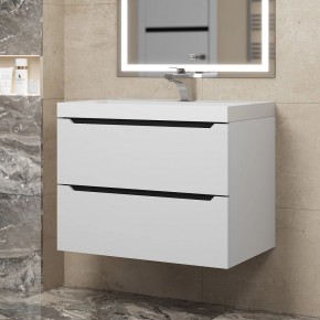 Тумба под раковину Uperwood Tanos 70 см, подвесная, белая/графит в Кургане - kurgan.mebel24.online | фото