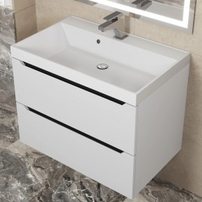 Тумба под раковину Uperwood Tanos 70 см, подвесная, белая/графит в Кургане - kurgan.mebel24.online | фото 9