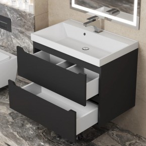 Тумба под раковину Uperwood Tanos 70 см, подвесная, черная матовая в Кургане - kurgan.mebel24.online | фото 2
