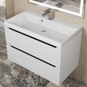 Тумба под раковину Uperwood Tanos 80 см, подвесная, белая/графит в Кургане - kurgan.mebel24.online | фото 8