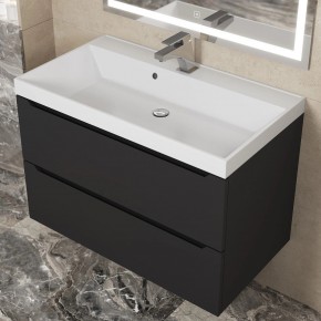 Тумба под раковину Uperwood Tanos 80 см, подвесная, черная матовая в Кургане - kurgan.mebel24.online | фото 11