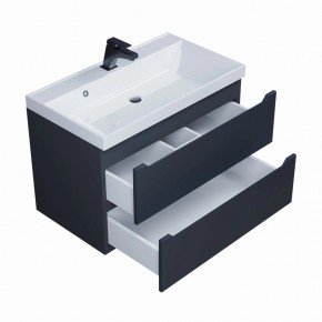 Тумба под раковину Uperwood Tanos 80 см, подвесная, черная матовая в Кургане - kurgan.mebel24.online | фото 2
