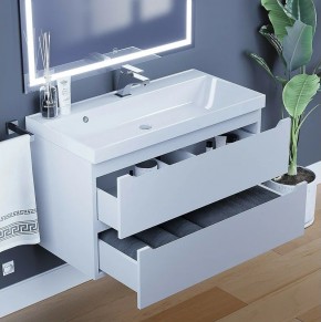 Тумба под раковину Uperwood Tanos 90 см, подвесная, белая матовая в Кургане - kurgan.mebel24.online | фото 4