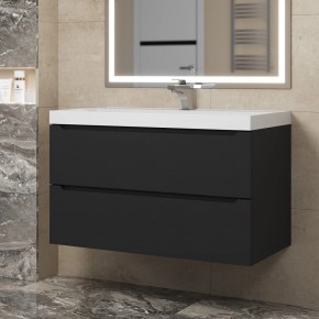 Тумба под раковину Uperwood Tanos 90 см, подвесная, черная матовая в Кургане - kurgan.mebel24.online | фото