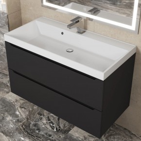 Тумба под раковину Uperwood Tanos 90 см, подвесная, черная матовая в Кургане - kurgan.mebel24.online | фото 11