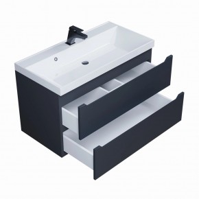 Тумба под раковину Uperwood Tanos 90 см, подвесная, черная матовая в Кургане - kurgan.mebel24.online | фото 2