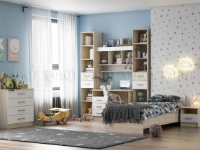 МАРТИНА Тумба прикроватная (Белый глянец/дуб сонома) в Кургане - kurgan.mebel24.online | фото 3
