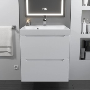 Тумба с раковиной Uperwood Tanos 50 см, подвесная, белая матовая в Кургане - kurgan.mebel24.online | фото 10