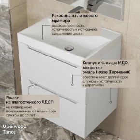 Тумба с раковиной Uperwood Tanos 50 см, подвесная, белая матовая в Кургане - kurgan.mebel24.online | фото 6