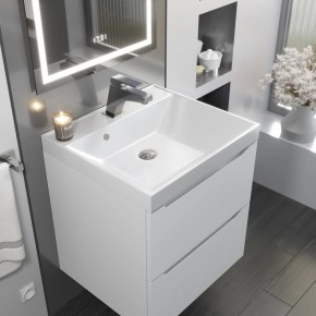 Тумба с раковиной Uperwood Tanos 50 см, подвесная, белая матовая в Кургане - kurgan.mebel24.online | фото 9