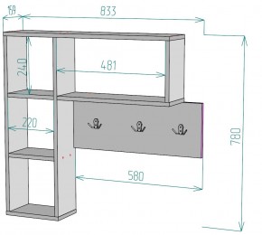 Вешалка настенная для одежды V28 в Кургане - kurgan.mebel24.online | фото 2