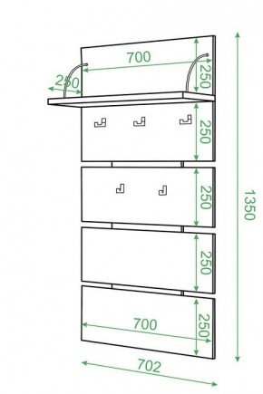 Вешалка настенная Домино нельсон СТ-50 в Кургане - kurgan.mebel24.online | фото 2