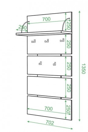 Вешалка настенная Домино СТ-50 в Кургане - kurgan.mebel24.online | фото 2