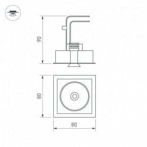 Встраиваемый светильник Arlight CL-SIMPLE-S80x80-9W Day4000 (BK, 45 deg) 026875 в Кургане - kurgan.mebel24.online | фото 9